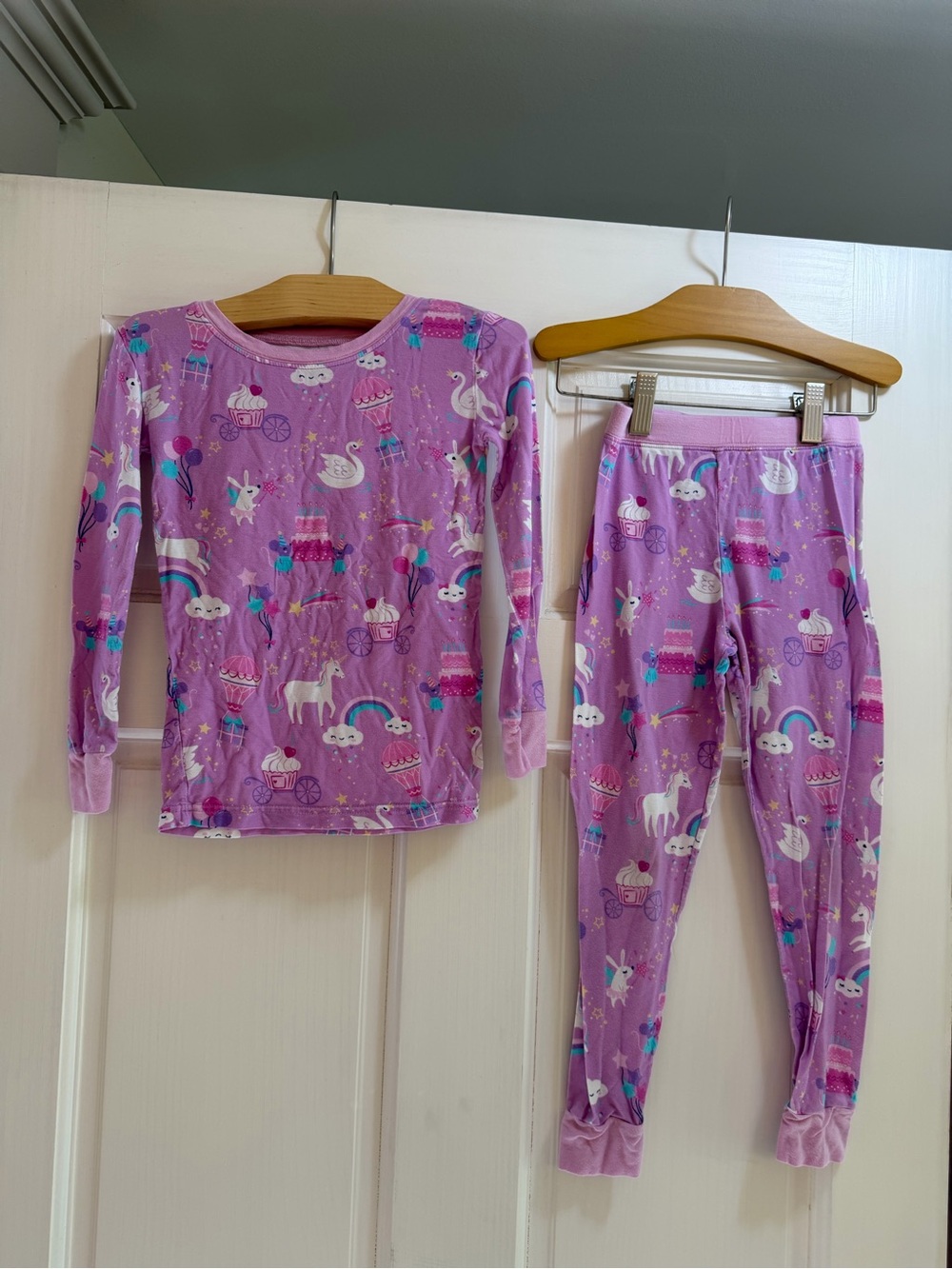 Little Sleepies Lavender Unicorn & Rainbow Pajama Set